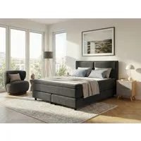 OTTO home Boxspringbett VIVIANNE in den Breiten 140 & 180cm erhältlich, inkl. 7cm Luxus-Topper, erhältlich in den Farben anthrazit und beige