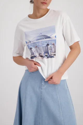 monari - T-Shirt mit Print - Gr. - 46