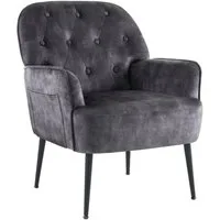Intimate WM Heart Sessel Einzelsessel, Retro Fernsehsessel mit Metallbeinen, Samt Loungesessel mit Armlehne für Schlafzimmer Wohnzimmer