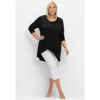 Sheego T-Shirt Longshirt Langarm in Wickeloptik, in leichter A-Linie