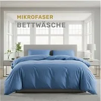 Lavea Bettwäsche Mikrofaser Bettwäsche-Sets mit Kissenbezügen und Bettbezügen, 2 teilig, Bettbezug und Kissenbezug mit Reißverschluss, weich, hypoallergen