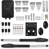 Clanmacy Schiebetorantrieb 2X50W Drehtorantrieb Toröffner Set 600kg Zahnstange Schiebetorantrieb, (mit 2 orangen Schlüssel und 6 Fernbedienung), Betriebene Türen Eisenwaren