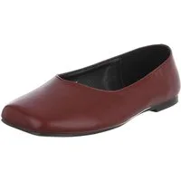 Ital-Design Damen Ballerina Slip-On flach schlicht elegant Slipper (92269058) Blockabsatz Klassische Ballerinas in Weinrot