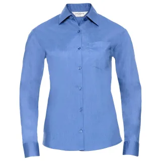 Russell Collection - Formelles Hemd Pflegeleicht für Damen Langärmlig (Business-Blau)