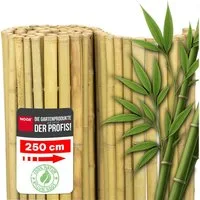 NOOR Sichtschutzzaunmatten Bambusmatte DELUXE - extra dicke Bambusstäbe, stilvoller Sichtschutz für Garten, Terrasse und Balkon