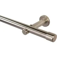 iso-design Gardinenstange 20 mm Farbe Edelstahl, Endstück Kappe, Ø 20 mm, 1-läufig, Fixmaß, verschraubt, Metall, Rohr aus Edelstahl