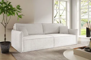 Sofa 3-Sitzer mit Schlaffunktion LAGOS in Stoff Abriamo Creme