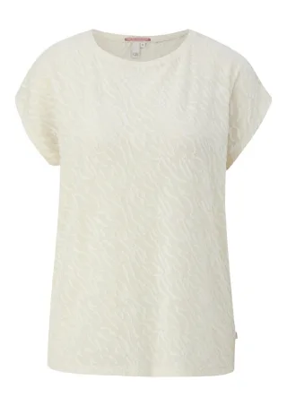 Q/S designed by - Leicht transparentes Oversize-Shirt weiß - Gr. - XS