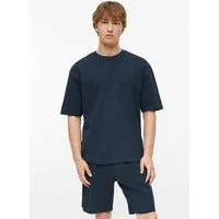 s.Oliver Kurzarmshirt T-Shirt Baumwoll-T-Shirt mit Rippstruktur im Modern Fit