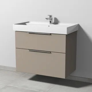 Sanipa 3way Waschtischunterbau zu Villeroy & Boch Collaro Waschtisch mit 2 Auszügen, Sandgrau-Matt UF83667