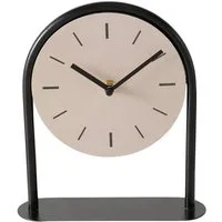 BOLTZE Tischuhr Diabolo Metall beige rund analog 22 cm modern