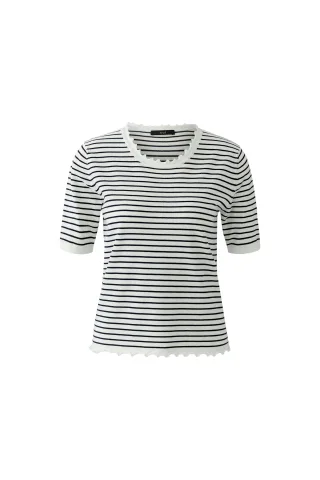 Oui - Pullover white blue - Gr. - 40