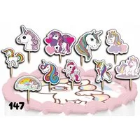 dodo, Topper Unicorn Tortendeko Set 10 Stk - Einhorn Cupcake Topper, Papier