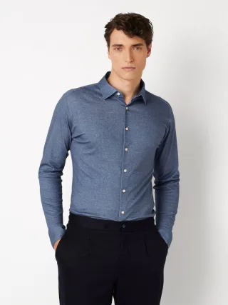DESOTO - Casual Kent 1/1 blue twill - Gr. - L