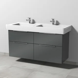 Sanipa 3way Waschtischunterbau zu Laufen Pro A Waschtisch mit 4 Auszügen, Anthrazit-Glanz UF76079