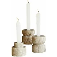 Mirabeau Kerzenständer Kerzenhalter 3er Set Ulxeno beige