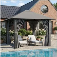 HOMALL Pavillon Winterfest und Wasserdicht Pavillon 300x300/300x400 für 6-10 Personen, mit 4 Seitenteilen, (160 g + Gegengewicht PU-beschichtetes Polyestergewebe Dicker fester Rahmen), Pavillon mit 90-mm-Aluminium, Dreiecksverstärkung und Doppelträge