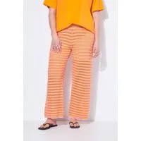 Studio Untold Schlupfhose Hose Wide Legs Ringel und Struktur Elastikbund