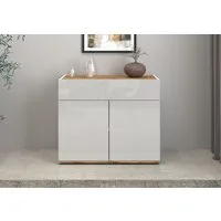OTTO home Sideboard Garda, Kommode, Schrank, 2 Türen, 1 Schublade, Made in Italy, Hochglanzlackierte Fronten, Korpus matt, grifflos, Breite 80,9 cm