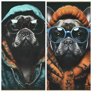 Bilder-Set DOG MIT BRILLE