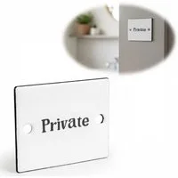 LS-LebenStil Hinweisschild Vintage Emaille Türschild Private 6x5cm Hinweisschild Deko Nostalgie, (Oval Weiß Schwarz Hinweisschild für Tür Türrahmen Bad Badezimmer, 1 St., Gäste WC Dekoschild Nostalgieschild Deko Schild Blechschild), Schlafzimmer, Kin