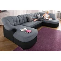 DOMO collection Wohnlandschaft FLORES 293x180x86 cm, hochwertig, komfortabel, U-Form, 3 Teile, wahlw. mit Bettfunktion, wahlw. mit Federkern, Unser Dauertiefpreis