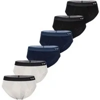 VIP Slip Premium Jersey Stretch - 6er Set - klassische Unterhosen (6-St) Unterwäsche Männer Herren Uni Baumwoll-Mix (95% Baumwolle) 6-Pack