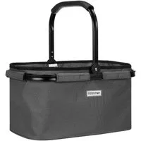 anndora Einkaufskorb mit stabilem Aluminiumrahmen, 22 l, Stoff durch Klettverschluss leicht abnehmbar zum Reinigen