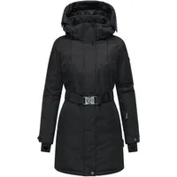 Navahoo Wintermantel Frostkuss 14 Warmer Damen Mantel mit abnehmbarer Kapuze und Taillengürtel