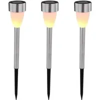 GLOBO LIGHTING Außen-Stehlampe Globo Lighting LED Solarleuchte mit Flacker-Effekt, Inkl. Leuchtmittel, Nicht dimmbar ohne Bewegungsmelder