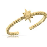 Made by Nami Goldring Damen Ring Gold mit Sternmotiv offen wasserfest hypoallergen, aus Edelstahl – Boho-Stil – symbolisches Design – glänzende Optik