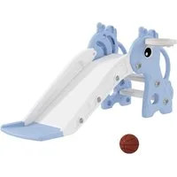 AIYAPLAY Rutsche Kinderrutsche, 3 in 1, Kleinkinderrutsche mit Basketballkorb, (Rutsche mit Basketball für Kinder 1 bis 3 Jahre, 1-tlg., Indoor), 106 x 51,5 x 52 cm, Blau