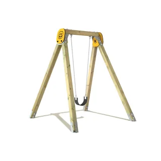 Öffentliche Schaukel PRO Tap - Robuste Spielplatz-Wippe aus Massivholz für Kindergärten - Witterungsbeständig & Sicher - Platzsparend - Wickey
