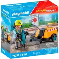 Playmobil® Bauarbeiter mit Meißel (71752), Playmobil Action Heroes Konstruktions-Spielset, (14 St)