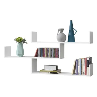 [en.casa] Wandregal, Weiß, Holzwerkstoff, 3 Fächer, 119x55x18 cm, Wohnzimmer, Regale, Wandregale