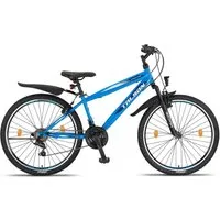 Talson Mountainbike 26 Zoll Fahrrad mit, 21 Gang Shimano, Kettenschaltung, mit Beleuchtung nach StVZO und Gabelfederung Blau