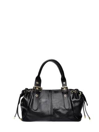 Anna Luchini Schwarz Rindsledertasche