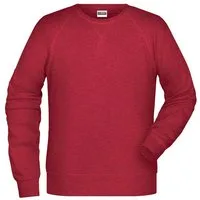 James & Nicholson Sweatshirt Herren Sweatshirt im Raglanschnitt aus Bio-Baumwolle 8022 Kragen und Armbündchen mit Elasthan