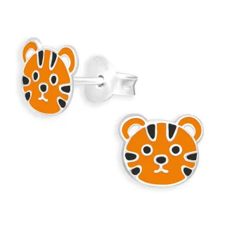 Tiger Kinder Ohrringe aus 925 Silber