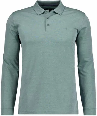 RAGMAN - Softknitpolo langarm Modern Fit salbei - Gr. - L