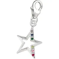 Limana Charm Stern Damen Anhänger 925 Silber Karabiner Zirkonia Geschenk (Freundin Schmuck für Frauen inkl. Dose), Geburtstag Weihnachten Muttertag