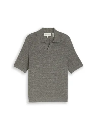 Tom Tailor - Strick-Poloshirt Leinenmix grün - Gr. - XL