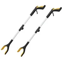 AFKSMILE Greifarm 79cm Greifzange für Senioren - Faltbare Greifer mit 360° Drehkopf, 2-tlg., Aluminium Müllzange für ältere Menschen und eingeschränkte Mobilität