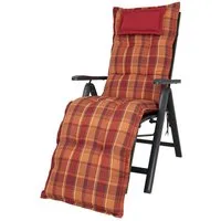 KETTtex Sesselauflage Relaxliege Rom 2136 orange-rot kariert 175x50x9 cm KETTtex
