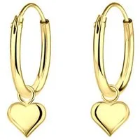 Order & Smile Schmuck Paar Ohrhänger Creolen Herz Anhänger: Kinder Ohrringe Silber 925