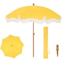 PHI VILLA Sonnenschirm, ideal für Strand- und Gartenaktivitäten, Stabiler Sonnenschirme für Sand mit Neigepfosten UV-Schutz 50+