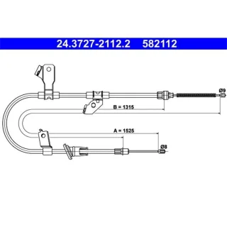 ATE Handbremsseil hinten links Mitsubishi Colt
