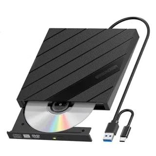 ESSAGER B12-Y External CD DVD Drive USB Type-C DVD Burner 24x CD 8x DVD Reader&Writer Portable Optical Drive Plug Play f