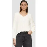 s.Oliver Langarmbluse Bluse Strukturierte Bluse aus Viskosemix mit Smok-Details