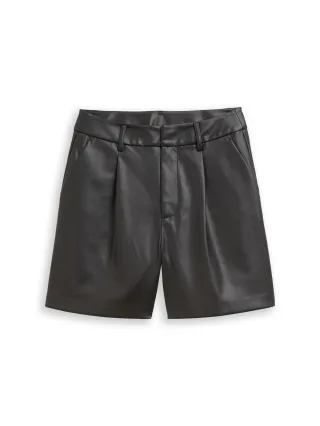 Denim Tom Tailor - Shorts in Lederoptik deep black - Gr. - XS